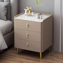 将图片加载到图库查看器，Lawrence Gold 3 Drawers Bedside Table
