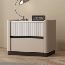 Muatkan imej ke dalam penonton Galeri, Marietta Dual Color Leather Padding Bedside Table
