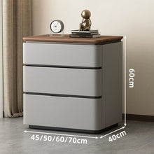 Load image into Gallery viewer, Wolfe 3 Tier Storage Wooden Top Bedside Table
