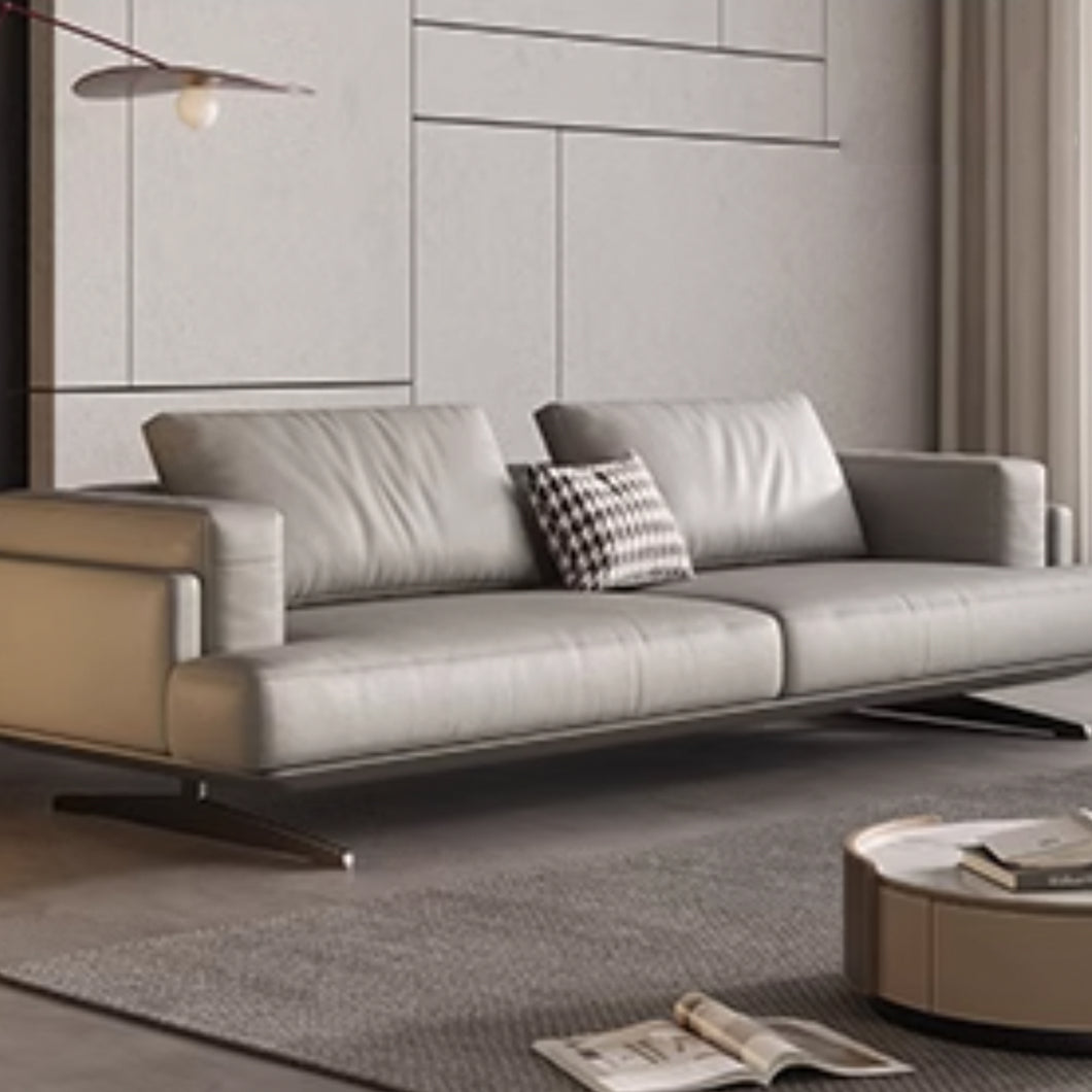 Fitzgerald Italian Designer Luxury Wide Seat Cowhide Leather Sofa