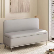 Muatkan imej ke dalam penonton Galeri, Murphy Back Rest Dual Tone PU Leather Storage Bench
