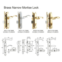 Load image into Gallery viewer, ES'TECH Brass Narrow Mortise Lock M2511
