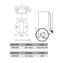 Muatkan imej ke dalam penonton Galeri, ES'TECH Zinc Alloy Magnetic Door Stopper MDH560

