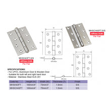 将图片加载到图库查看器，MY HINGE Stainless Steel Hinge MHSH43FT-S/S
