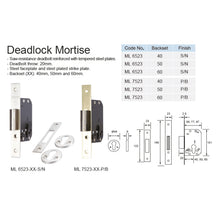 Load image into Gallery viewer, ES'TECH Deadlock Mortise SM6523 SM7523
