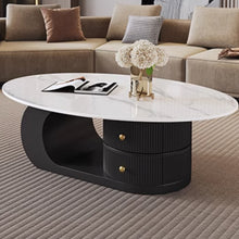 Muatkan imej ke dalam penonton Galeri, Leblanc Oval Designer Storage Coffee Table
