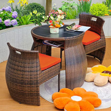 将图片加载到图库查看器，Eleri Rattan 1 Table 2 Chairs Balcony Outdoor Furniture
