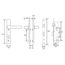 Load image into Gallery viewer, DUFIX Aluminium Narrow Mortise Lock NS26
