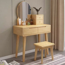 将图片加载到图库查看器，Eileen Natural Wood Dressing Table Set 0.6m to 0.8m
