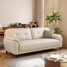 Muatkan imej ke dalam penonton Galeri, Tapia Cowhide Leather Curve Side Arm Latex Sofa
