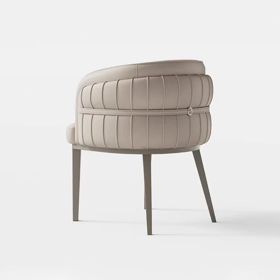 Albie Designer Cotton Mid Back PU Dining Chair