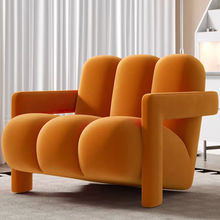 Load image into Gallery viewer, Meleas Flannel PU Leather Leisure Arm Chair Sofa
