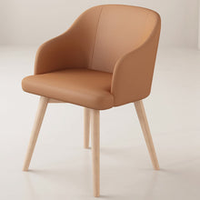 将图片加载到图库查看器，Ballard Wood Leg PU Leather Fabric Dining Chair
