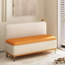 Muatkan imej ke dalam penonton Galeri, Murphy Back Rest Dual Tone PU Leather Storage Bench
