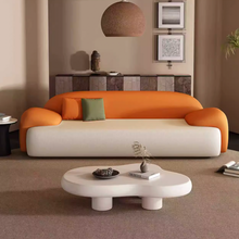 将图片加载到图库查看器，Silas Pet Friendly Leather Trendy Cloud Sofa
