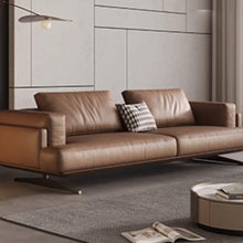Muatkan imej ke dalam penonton Galeri, Fitzgerald Italian Designer Luxury Wide Seat Cowhide Leather Sofa
