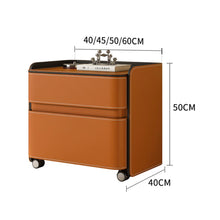 Load image into Gallery viewer, Hilario Soft Padding Leather Bedside Table With Wheels
