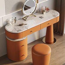 Muatkan imej ke dalam penonton Galeri, Peggy Luxury Designer Dressing Table Set With Side Cabinet 0.9m to 1.3m
