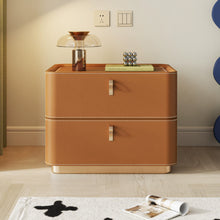 Load image into Gallery viewer, Nolan Saddle Leather Modern Wood Nightstand
