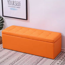 将图片加载到图库查看器，Catrin PU Leather Storage Bench Shoe Seat
