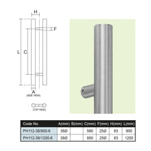 Load image into Gallery viewer, ES'TECH Stainless Steel Pull Handle SUS304 PH112
