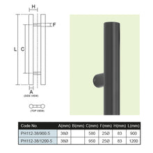 Load image into Gallery viewer, ES'TECH Stainless Steel Pull Handle SUS304 PH112 Black
