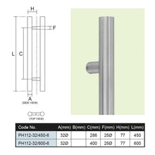 Load image into Gallery viewer, ES'TECH Stainless Steel Pull Handle SUS304 PH112
