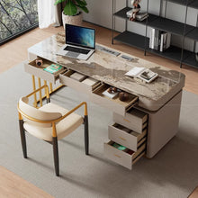 将图片加载到图库查看器，Kelly Slate Designer Study Work Desk With 3 Drawers Cabinet
