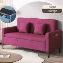 Muatkan imej ke dalam penonton Galeri, Marino Storage Fabric Sofa with Side Pocket and Pillow
