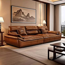 Muatkan imej ke dalam penonton Galeri, Fletcher Oil Wax Leather Italian Boat Design Sofa
