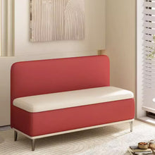 将图片加载到图库查看器，Murphy Back Rest Dual Tone PU Leather Storage Bench
