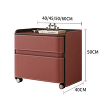 Load image into Gallery viewer, Hilario Soft Padding Leather Bedside Table With Wheels
