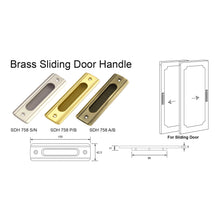将图片加载到图库查看器，ES'TECH Brass Sliding Door Handle SDH758
