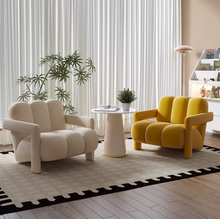 Load image into Gallery viewer, Meleas Flannel PU Leather Leisure Arm Chair Sofa
