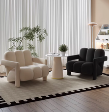 Load image into Gallery viewer, Meleas Flannel PU Leather Leisure Arm Chair Sofa
