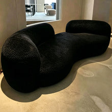 Muatkan imej ke dalam penonton Galeri, Karis Italian Curved Pea Fabric Sofa With Tray Table
