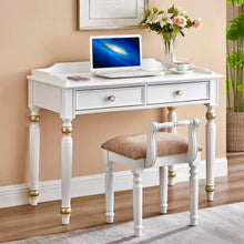 将图片加载到图库查看器，Alisa American Solid White Wood Design Study Work Desk
