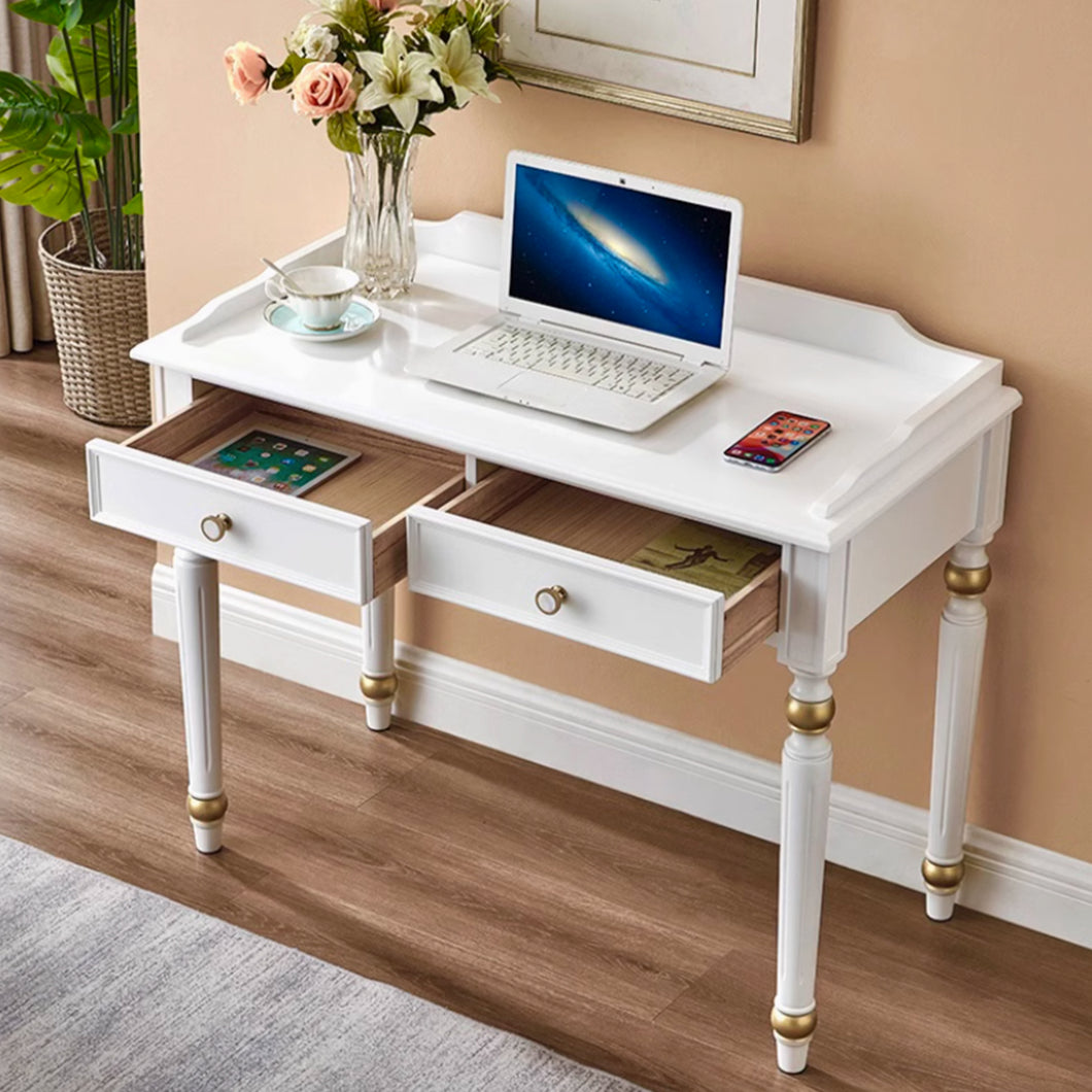 Alisa American Solid White Wood Design Study Work Desk