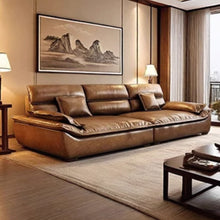 Muatkan imej ke dalam penonton Galeri, Fletcher Oil Wax Leather Italian Boat Design Sofa
