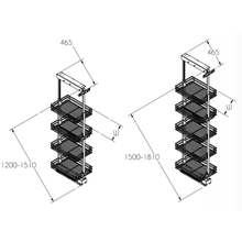 将图片加载到图库查看器，MIRAI Tall Unit Pull Out Basket With Soft Closing Slide - Dark Grey

