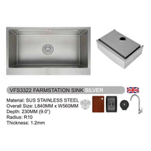 Load image into Gallery viewer, VULCANO SUS 304 Stainless Steel Workstation Sink VWS3319 VFS3322
