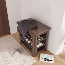 Load image into Gallery viewer, Dobby Wooden 3 Tier Shoe Storage Bench
