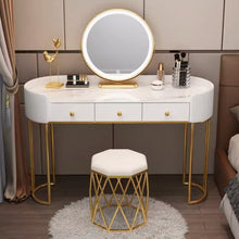 Muatkan imej ke dalam penonton Galeri, Haney Celebrity Round Edge Dressing Table Set 0.8m to 1.2m
