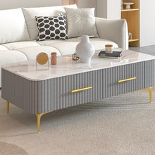 Muatkan imej ke dalam penonton Galeri, Emil Modern Slate Gold Leg Coffee Table
