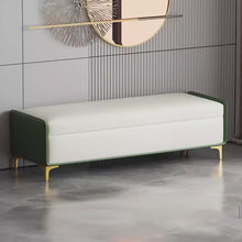 Muatkan imej ke dalam penonton Galeri, Cain Luxury Gold Legs Designer Storage Bench
