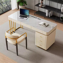 将图片加载到图库查看器，Kelly Slate Designer Study Work Desk With 3 Drawers Cabinet
