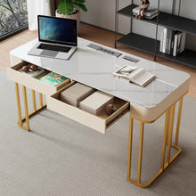 将图片加载到图库查看器，Kelly Slate Designer Study Work Desk With 3 Drawers Cabinet
