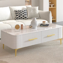 Muatkan imej ke dalam penonton Galeri, Emil Modern Slate Gold Leg Coffee Table
