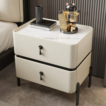 Load image into Gallery viewer, Frederick Modern Wood Sintered Stone Bedside Table

