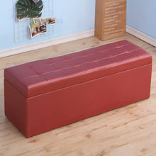 将图片加载到图库查看器，Catrin PU Leather Storage Bench Shoe Seat
